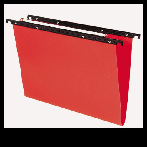 BERTESI CARTESIO PP CARTELLE SOSPESE DA CASSETTO IN PP INTERASSE 390MM FONDO A V COL. ROSSO CONF 25 Pz.